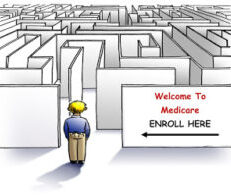 Cartoon about medicare enrollment maze